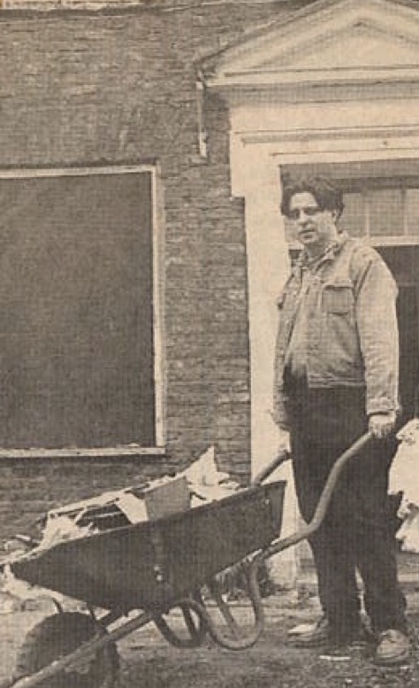 An Artful Gardener with wheel barrow and refuse - about to start Astley Old Vicarage renovation