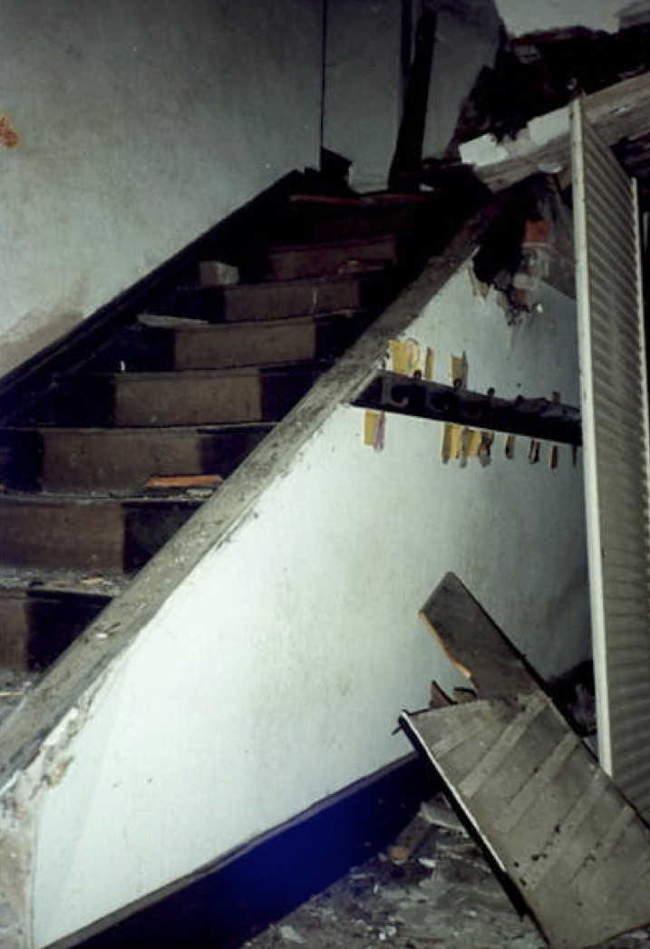 An Artful Gardener Astley Old Vicarage staircase broken and ruined after architectural thieves broke in