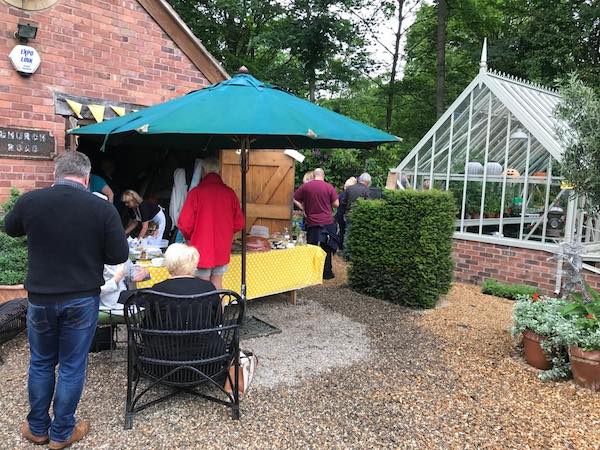 An Artful Gardener Astley Old Vicarage Garden visitors cake stall and greenhouse
