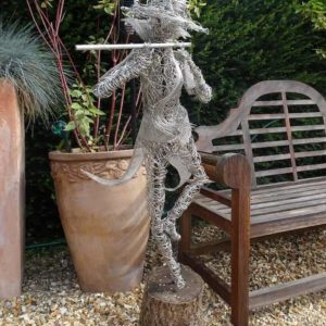 An Artful Gardener product Wire Figure Flute Player available to buy