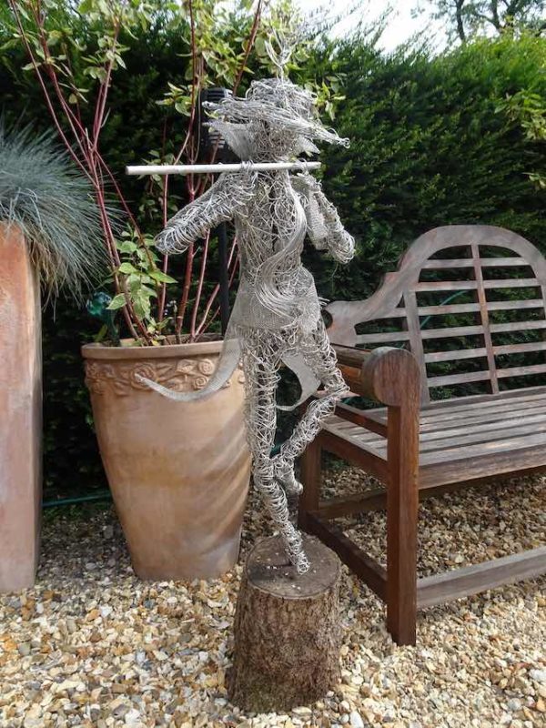 An Artful Gardener product Wire Figure Flute Player available to buy