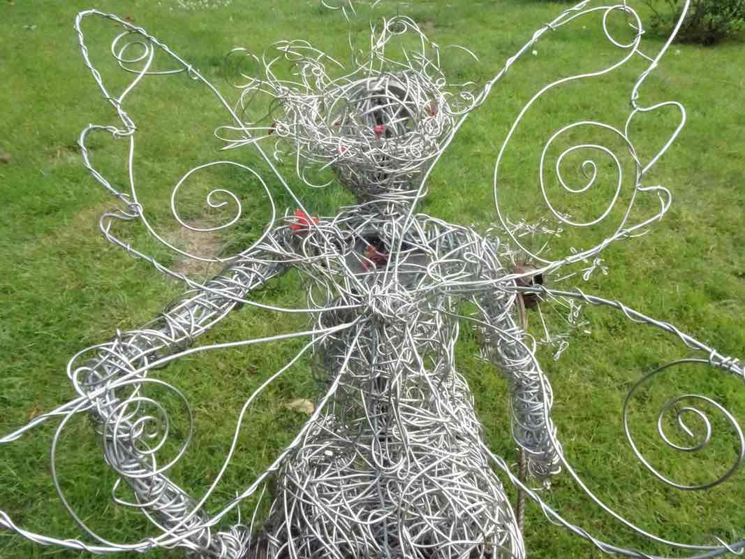 An Artful Gardener Garden Art Wire Figures Fairy Wings from the back