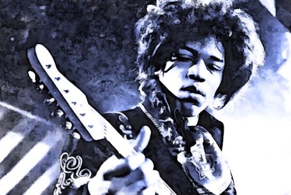An Artful Gardener - An Artful Blog - Jimi Hendrix playing guitar landscape
