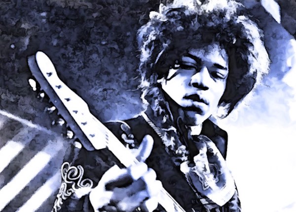 An Artful Gardener - An Artful Blog - Jimi Hendrix playing guitar landscape