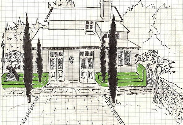 An Artful Gardener - An Artful Blog - Topiary 2 Old Vicarage Rear View House and Garden